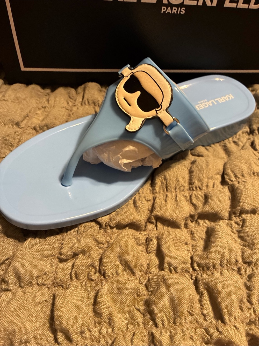 Karl lagerfeld ladies vayla sandals size 9 Baltic blue - Picture 6 of 7